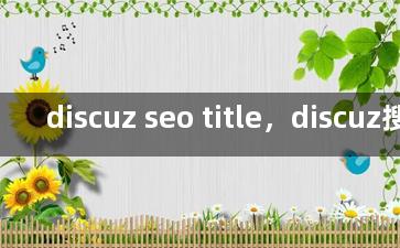 discuz seo title，discuz搜索